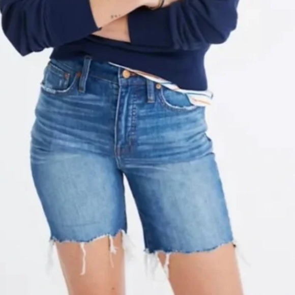 Madewell Pants - Madewell High-Rise Denim Mid-Length Shorts Size 24 L0367